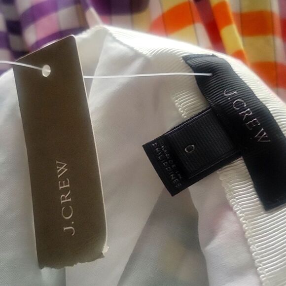 NWT J Crew Sz 0 Bow Tie Front Coquette Preppy Midi Full Skirt Gingham High Wait - Picture 9 of 16